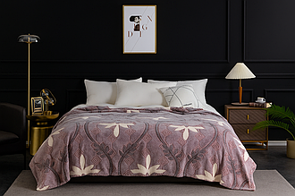 Полуторний плед (Фліс) "Стрижений" | 150х200 см | Сіро-фіолетовий