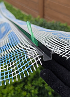 Руст (боні) профіль ПВХ рустовочний чорного кольору з сіткою Vertex для фасаду розмір 10х10 мм 1 см довжина 2,5 метра