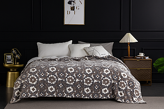 Полуторний плед (Фліс) "Стрижений" | 150х200 см | Сірий