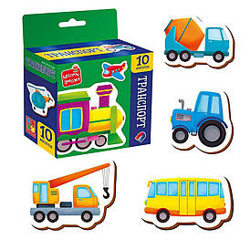 Набір магнітів "Транспорт" VT3106-35 "Vladi Toys", 10 магнітів, в коробці