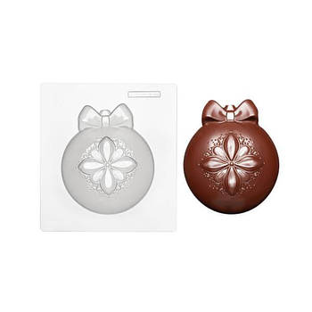 Молд для шоколаду (щільний пластик) Новорічна куля 14 см