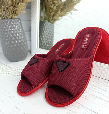 Відкриті жіночі капці для дому Белста (89-14) червоні