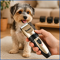 Бездротова машинка для стрижки собак професійна безшумна Purlov набір для грумінгу в домашніх умовах якісний тример для собак