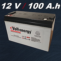 Гелевий акумулятор GEL 100Ah 12В VOLTENERGY VLT для інвертора UPS ДБЖ сонячної електростанції будинку дачі