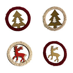 Дерев’яна підвіска на ялинку (дизайн у асортименті), 158195