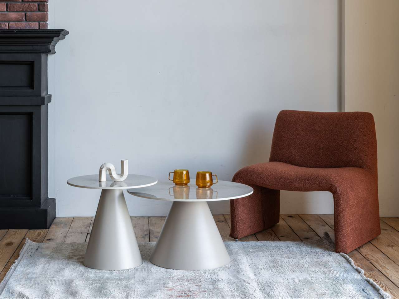 Комплект журнальних столів CT-40 Рокко містік грей + капучино, фото 1