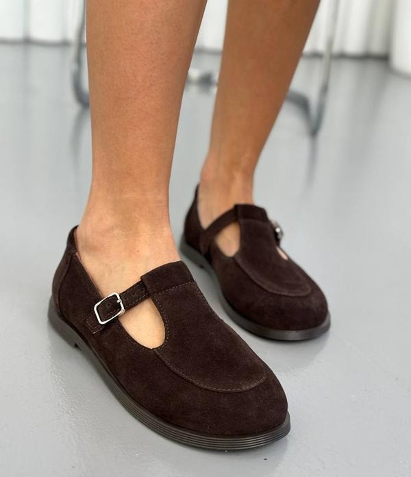 Жіночі лофери натуральна замша MD коричневі (F6533-2), фото 1