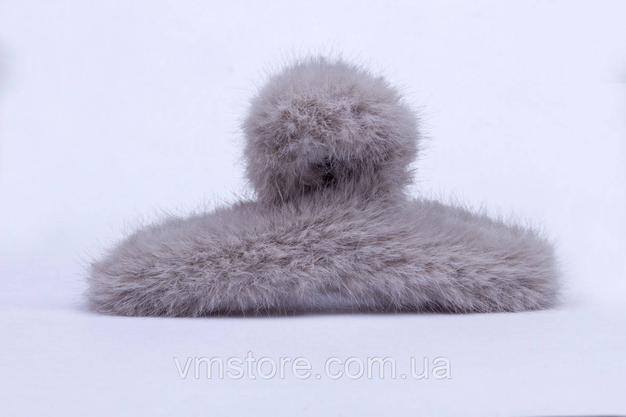 Крабік пухнастий хутряний для волосся, фото 1