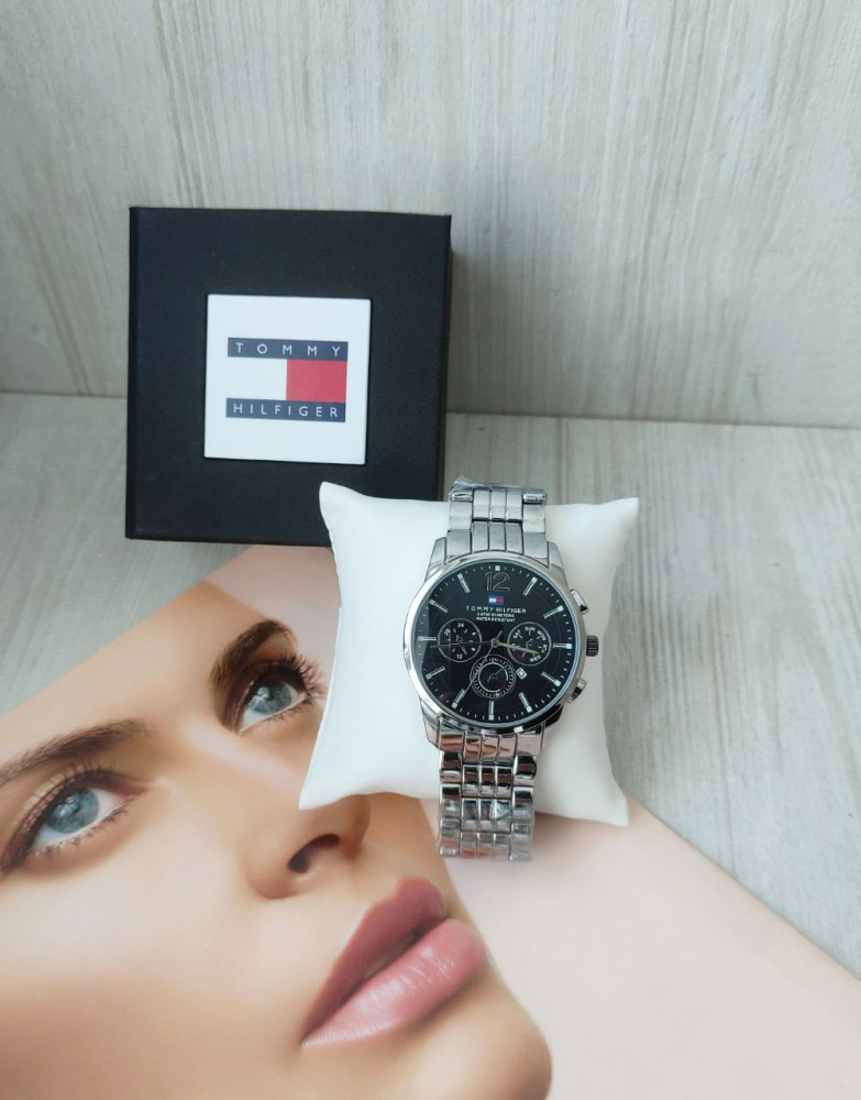 Чоловічий наручний годинник Tоmmy Hіlfiger silver&black, фото 1