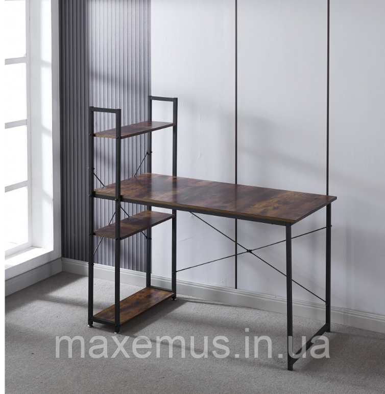Стіл письмовий з полицею металевий стиль лофт Bonro BN 0 0 3, фото 1