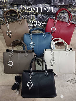 Сумка жіноча містка на блискавці 29*21 см зі штучної шкіри в різних варіантах Lily