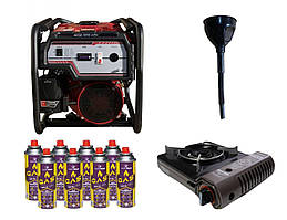 Бензиновий генератор EF Power YH3600-IV + газова плитка Orcamp CK-505 + електричний обігрівач Gardyer HE2000