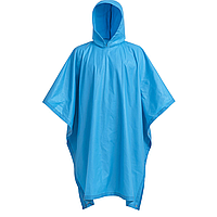 Дождевик-пончо многоразовый туристический для охоты, рыбалки на липучке с капюшоном LU-029BL Голубой