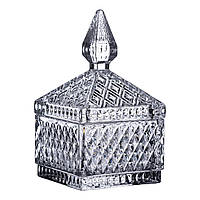 Цукерниця скляна з кришкою 8.5х8.5х15 см квадратна HP-YH-41