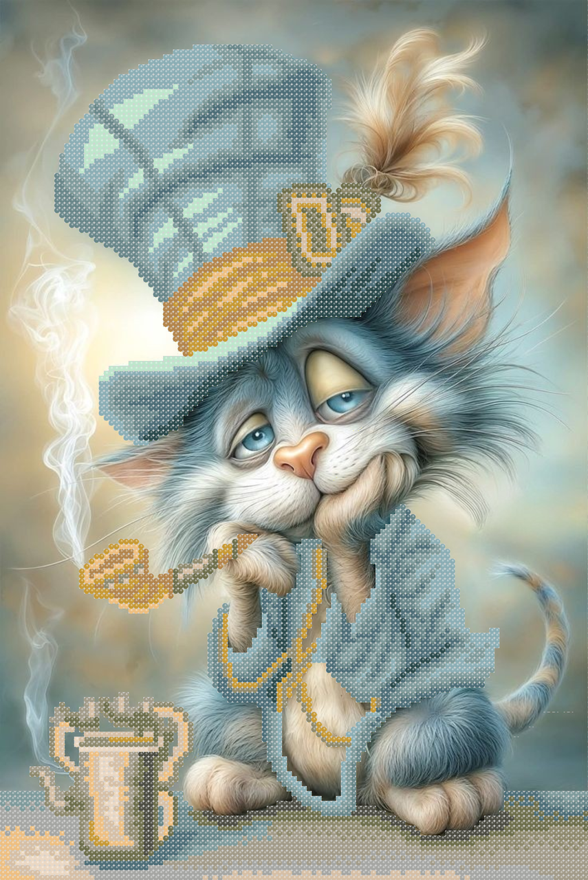 Схема для вишивки бісером ,, Кіт Філософ,,, фото 1