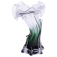 Декоративна скляна ваза для квітів 20 см фігурна ваза 125 мл Зелена HP-9-2