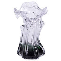 Декоративна скляна ваза для квітів 15.5 см фігурна ваза 100 мл Зелена HP-9-3