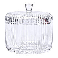 Цукерниця з кришкою Ø 9 см ваза цукерниця кругла скляна HP-4-99