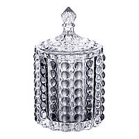Цукерниця стеклянная з кришкою Ø7.5 см ваза цукорниця кругла HP-4-105