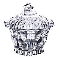 Цукерниця скляна Ø9 см цукерниця з кришкою прозора HP-4-113
