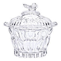 Цукерниця скляна Ø9 см цукерниця кругла з кришкою прозора HP-4-114