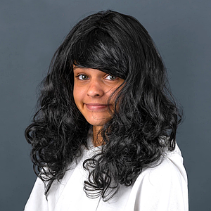 Перука карнавальна Кудряшка 50см Wednesday /Уэнздей | Чорний