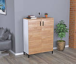 Тумба офісна приставна LT-900-1200 біла Горіх Модена. Тумбочка для дому та офісу, фото 10