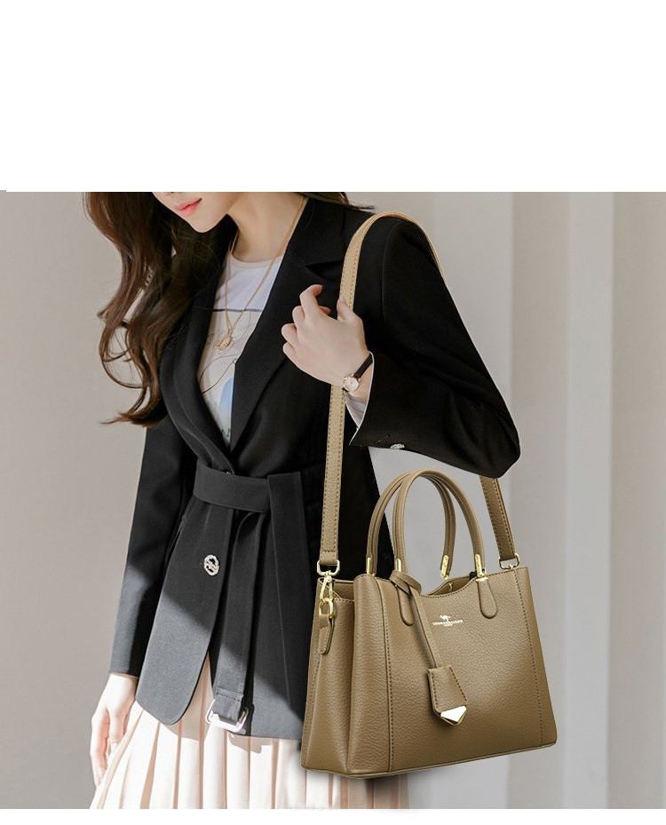 Жіноча сумочка з натуральної шкіри колір какао, фото 1