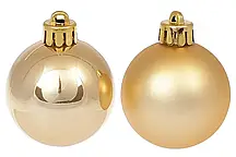 Розпродаж! УЦІНКА Набір ялинкових куль 4 см, колір — золото, 12 шт.: матовий, перламутр — по 6 шт.
