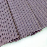 Тканина трикотаж рубчик мустанг колір сіро-бузковий, фото 8