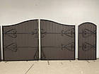 Ковані ворота з профнастилом під замовлення, фото 3