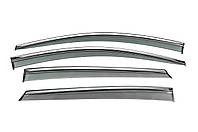 Ветровики с хромированным молдингом Niken Luxury (4 шт) для Toyota Prius 2015-2022 гг