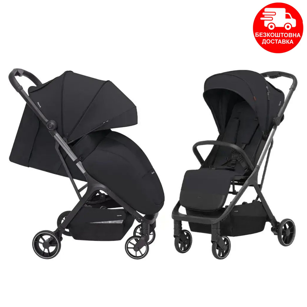 Коляска прогулянкова CARRELLO Nova CRL-5521 Coral Black, візочок Карелло Нова, фото 1