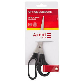 Ножиці канцелярські 18см чорні блістер Axent  D6211