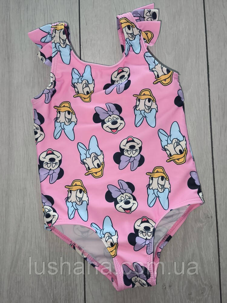 Cуцільний купальник Primark / Disney на дівчинку / Мінні Маус + Понка / р.86 / 12-18 міс., фото 1