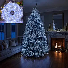 Гірлянда Хвойна лапа 100м 3000LED білий провід Біле сяйво