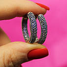 Сережки-конго широкі з розсипом фіанітів Біллі (ф.2,3 см), фото 7