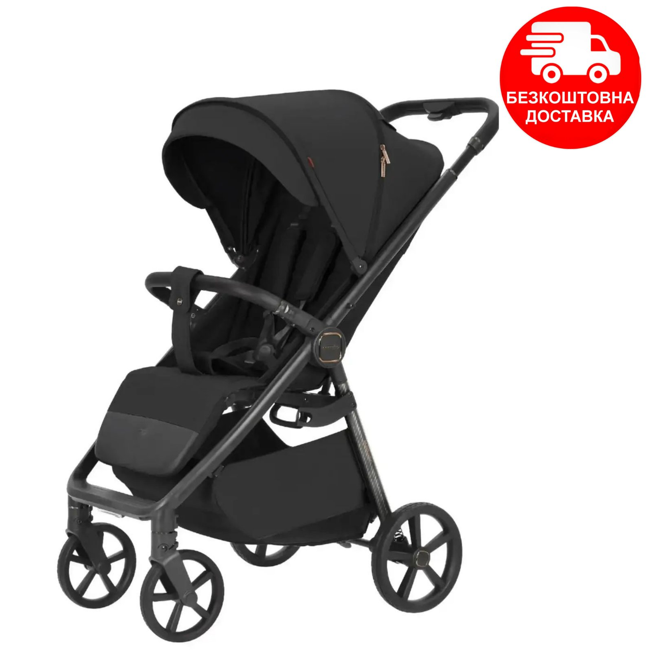 Коляска прогулянкова CARRELLO Bravo Carbon CRL-5530 Deep Black, Карелло Браво Карбон + LED-освітлення, фото 1