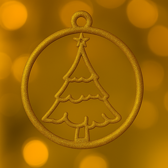 Новорічна підвіска Ялинка | іграшка на ялинку | набір 10 шт | 6 кольорів (білий, синій, червоний, золотий, сріблястий, зелений) Золотий