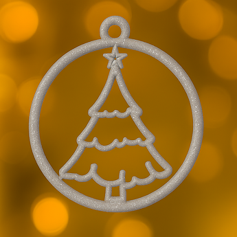 Новорічна підвіска Ялинка | іграшка на ялинку | набір 10 шт | 6 кольорів (білий, синій, червоний, золотий, сріблястий, зелений) Сріблястий