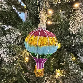 Ялинкова іграшка «Водушна куля», підвіска для новорічної ялинки 7×11 см