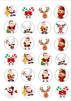 Папір для меренги і льодяників Новий рік Санта, олень (А4)