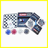 Набір шахів та шашок на чотирьох для захоплюючих ігор дітям Максимус Chess and Checkers Set for Four 31 Games