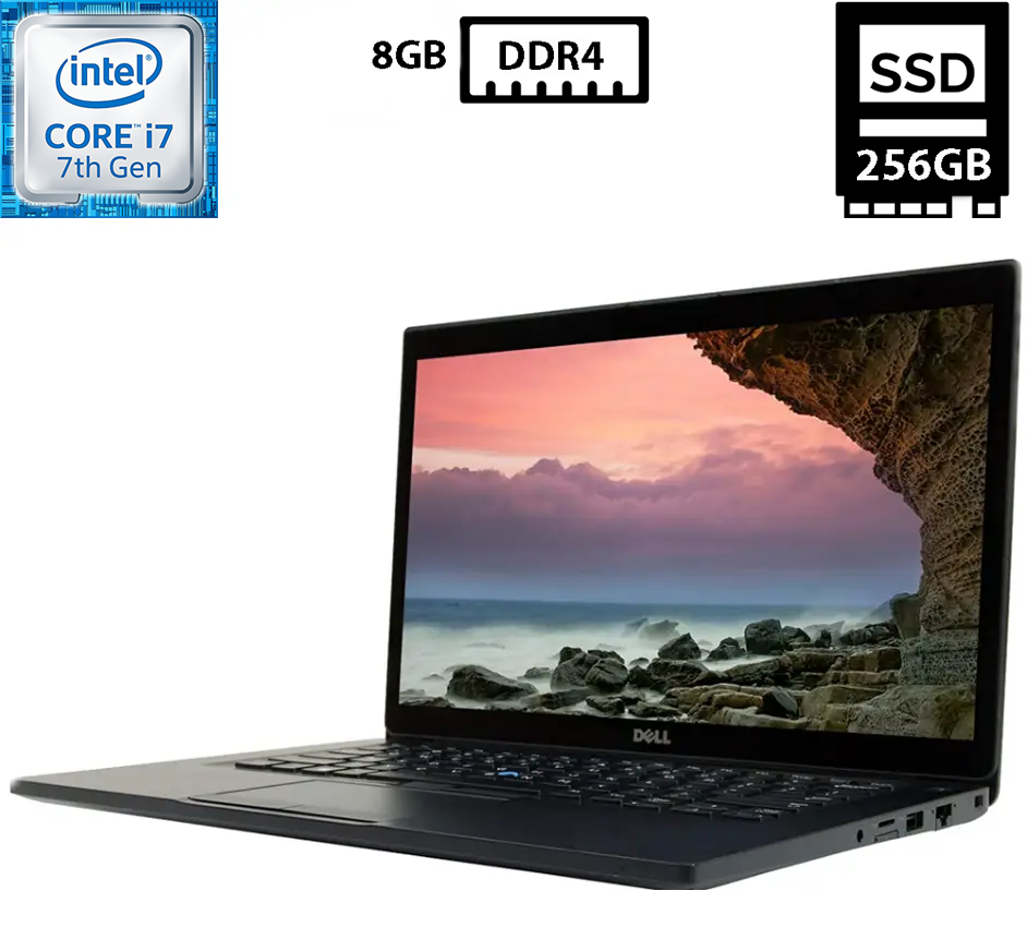 Ноутбук Dell Latitude 7480/14” IPS 1920x1080/Core i7-7600U 2.80GHz/8GB DDR4/SSD 256GB/HD Graphics 620 Камера Б/В