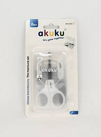 Манікюрний набір дитячий білий, на планшеті. 18*10см, ТМ AKUKU, Польща