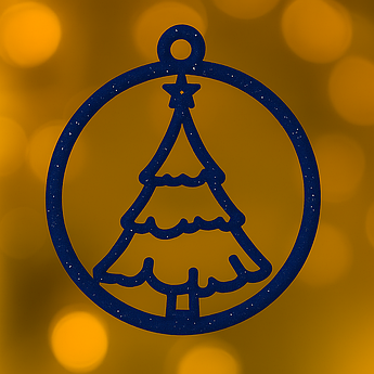 Новорічна підвіска Ялинка | іграшка на ялинку | набір 10 шт | 6 кольорів (білий, синій, червоний, золотий, сріблястий, зелений) Синій