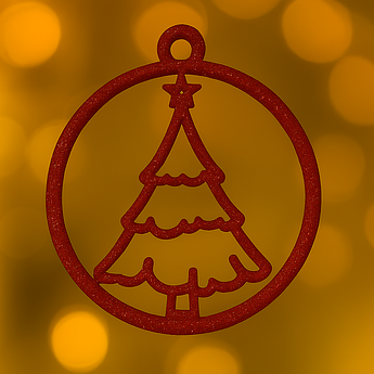 Новорічна підвіска Ялинка | іграшка на ялинку | набір 10 шт | 6 кольорів (білий, синій, червоний, золотий, сріблястий, зелений) Червоний