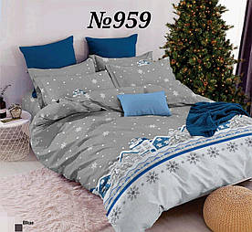 Пакистанська бязь GOLD ЛЮКС, новорічні сніжинки, Різдво, Новий рік