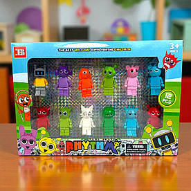Дитячий конструктор фігурки Sprunki Rhythm, набір фігурок лого Пружні 12 шт.