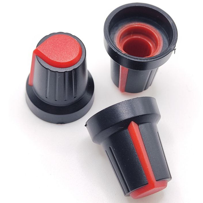 Ручка до потенціометрів 15*17мм Чорно-червона AG02